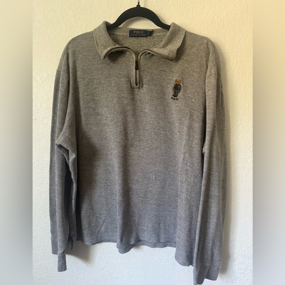 Polo by Ralph Lauren Men's Gray Zip-Up Sweater